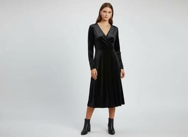 sukienki welurowa midi: Sukienka damska, rozmiar S — 7