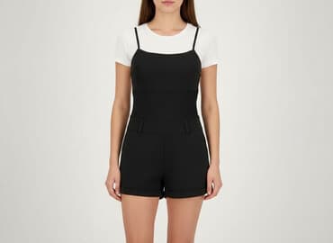 krótkie spodenki ogrodniczki damskie: Kombinezon damski, rozmiar S — 5