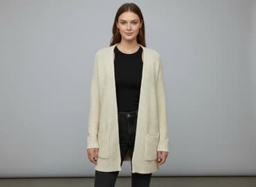 kurtka zimowa z kożuszkiem: Object, Kardigan damski, S — 6