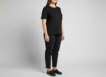 czarne t shirty damskie w serek: T-shirt damski, rozmiar XL — 4