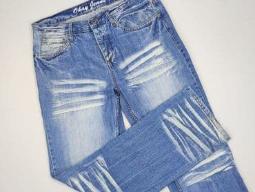 biale jeansy szerokie: Okay, Jeansy damskie, rozmiar L — 1