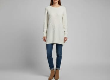 sweter piórkowy na drutach: PART TWO, Tunika damska, rozmiar M — 1