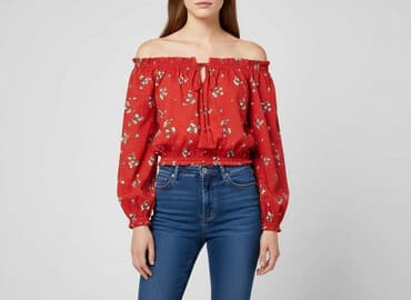 bluzki hiszpanki w kwiaty: H&M, Bluzka damska, rozmiar XS — 6