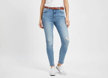 jeansy damskie przecierane: Jeansy damskie, rozmiar S — 7