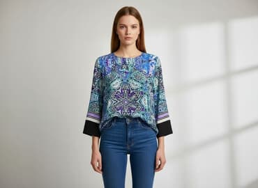 błękitne bluzy damskie: Bluzka damska, rozmiar L — 5