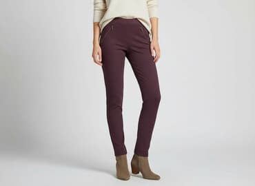 legginsy damskie bordowe: Marks & Spencer, Spodnie materiałowe damskie, rozmiar S — 6