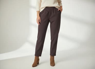 fioletowe buty deichmann: Spodnie materiałowe damskie, rozmiar S — 5