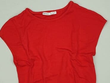 czerwona bluzki z dekoltem v: Bershka, Top damski, rozmiar S — 2
