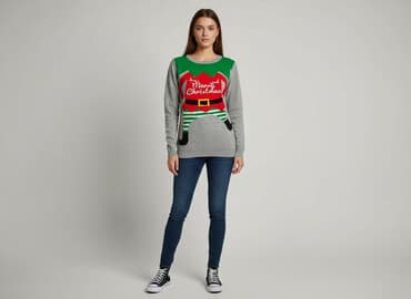 ubrania z motywem świątecznym: House, Women`s sweater, size S — 1