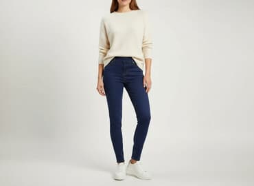 legginsy damskie niebieskie: F&F, Legginsy Eleganckie damskie, rozmiar M — 8