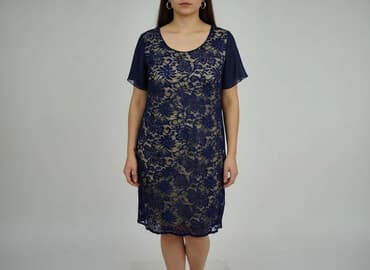 długa sukienka dekolt łódka: Sukienka damska, rozmiar XL — 1