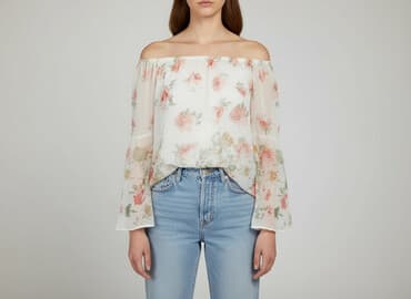 białe bluzki ze zlotym nadrukiem: Heritage, Bluzka damska, rozmiar L — 6