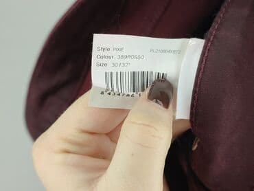 bordowe dżinsy: Spodnie materiałowe damskie, rozmiar M — 4