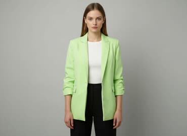 marynarka w kratę damska h m: Amisu, Marynarka damska, rozmiar L — 7