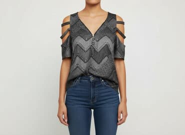 bluzki damskie z aplikacjami: Bluzka damska, rozmiar L — 1