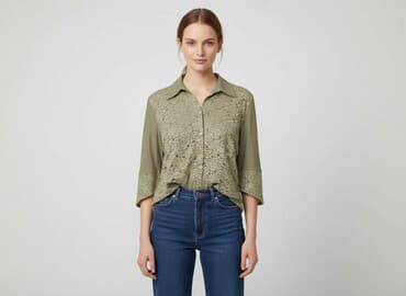 khaki bluzki: Bluzka damska, rozmiar M — 1