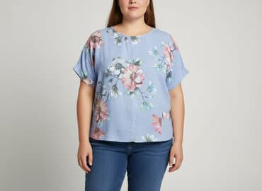 chabrowa bluzki plus size: Bluzka damska, rozmiar 5XL — 1