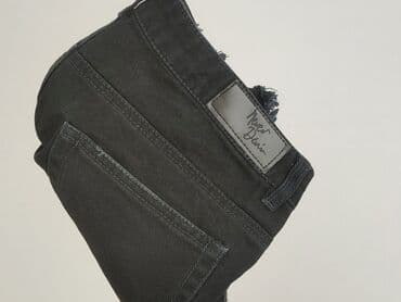 czarne krótkie spodenki z dziurami: Denim, Szorty damskie, rozmiar M — 7