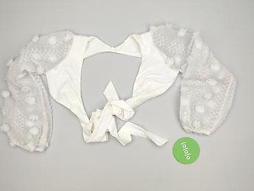 moda komunijna: Biała bolerka/narzutka z krótkimi bufiastymi rękawami dla kobiety. - — 2