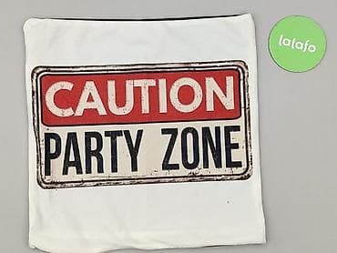 rozne rzeczy: Poszewka dekoracyjna na poduszkę „Caution Party Zone” - Nadruk: duży — 2