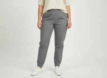 joggery damskie plus size: Material trousers for women, size XL — 1