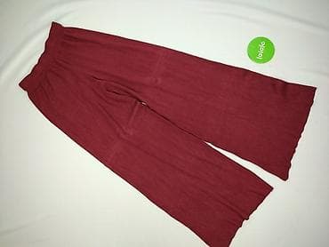 Kobiety: Bordowe damskie spodnie dzianinowe wide leg - Krój: szerokie nogawki — 2