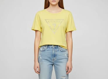 białe t shirty guess: Guess, T-shirt damski, rozmiar M — 1