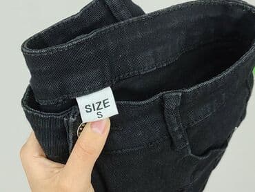 czarne krótkie spodenki z dziurami: Denim, Szorty damskie, rozmiar S — 4