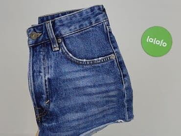 krótkie jeansowe spodenki z wysokim stanem: Denim, Szorty damskie, rozmiar S — 7