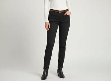 spodnie serduszka by o la la czarne: Freesia, Spodnie materiałowe damskie, rozmiar L — 6