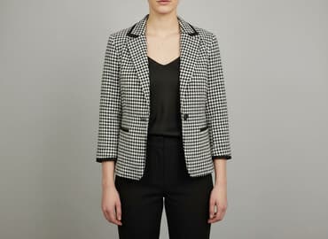 kurtka zimowa w pepitkę: Marynarka damska, rozmiar S — 1