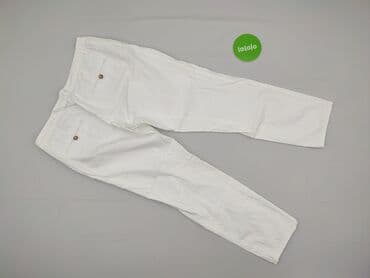 biale szerokie jeansy: Mango, Spodnie materiałowe damskie, rozmiar L — 3