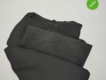 polyester undershirts: Męskie spodnie garniturowe Jakota w prążki - Klasyczny krój z kantem — 6