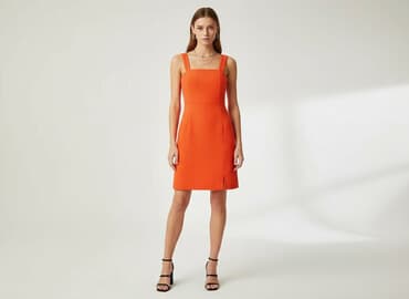 sinsay pomarańczowa sukienka: Sinsay, Sukienka damska, rozmiar 2XS — 1