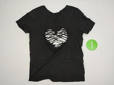 czarne jeansy bootcut: H&M Basic, T-shirt damski, rozmiar M — 2