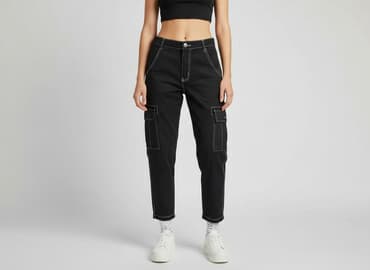 spodnie czarne cargo bershka: FSBN, Spodnie cargo damskie, rozmiar XS — 6