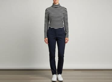 sweter w paski: Golf damski, rozmiar S — 6