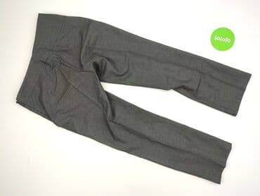 szare szerokie jeansy: Spodnie materiałowe damskie, rozmiar M — 3