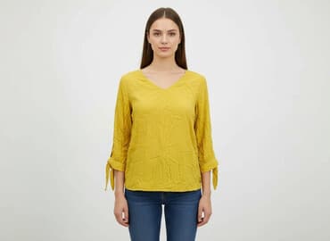 żółte bluzki z krótkim rękawem: Cecil, Bluzka damska, rozmiar S — 8