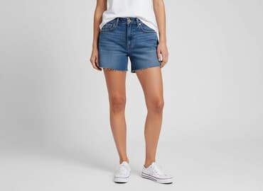 hm krótkie spodenki dzins low waist: H&M, Szorty damskie, rozmiar S — 7