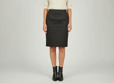 czarne prosta spódnice midi: Spódnica damska, rozmiar L — 6