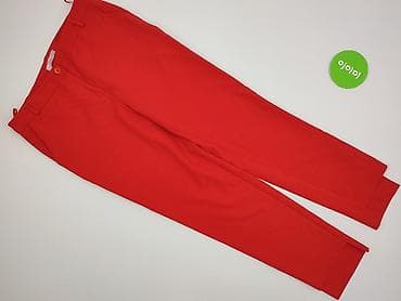 wide leg: Red, Spodnie materiałowe damskie, rozmiar M — 2