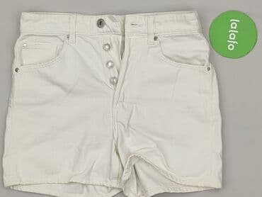 białe krótkie spodenki jeansowe: H&M, Szorty damskie, rozmiar S — 2