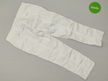 biale szerokie jeansy: Roccobarocco, Spodnie materiałowe damskie, rozmiar M — 3