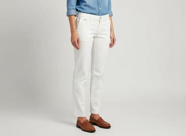 biale trampki ck: Chino, Spodnie materiałowe damskie, rozmiar S — 5