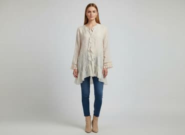 koszula nocna lniana: Tunika damska, rozmiar M — 5