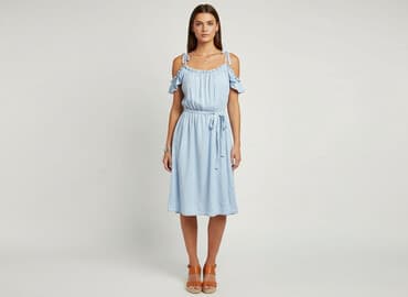 błekitna sukienki: Sukienka damska, rozmiar S — 5