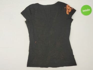 czarne koszulki damskie z nadrukiem: Футболка жіноча, розмір S — 4