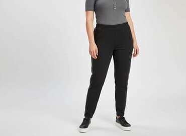 joggery damskie plus size: Material trousers for women, size XL — 1