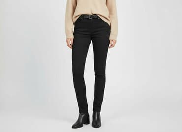 h m plus size tops: H&M, Material trousers for women, L — 7